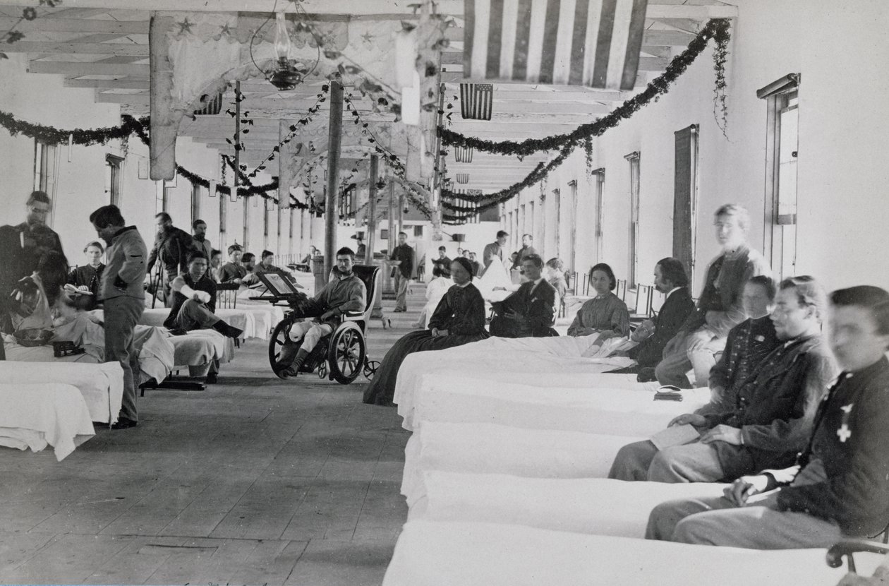 Afdeling i Armory Square Hospital, Washington DC, ca. 1865 af American Photographer