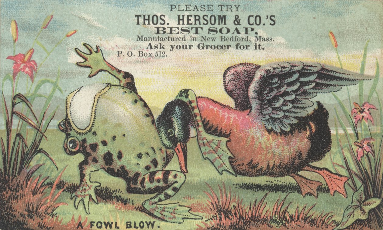A Fowl Blow, annonce for Thos. Hersom & Cos bedste sæbe, ca. 1880 af American School