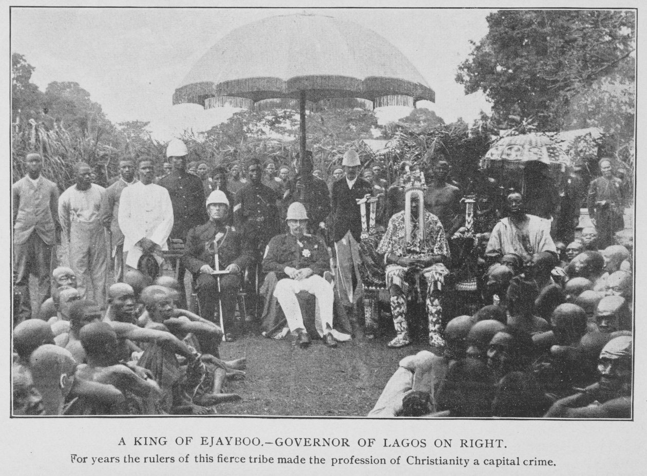 A King of Ejayboo og guvernøren i Lagos, illustration fra 