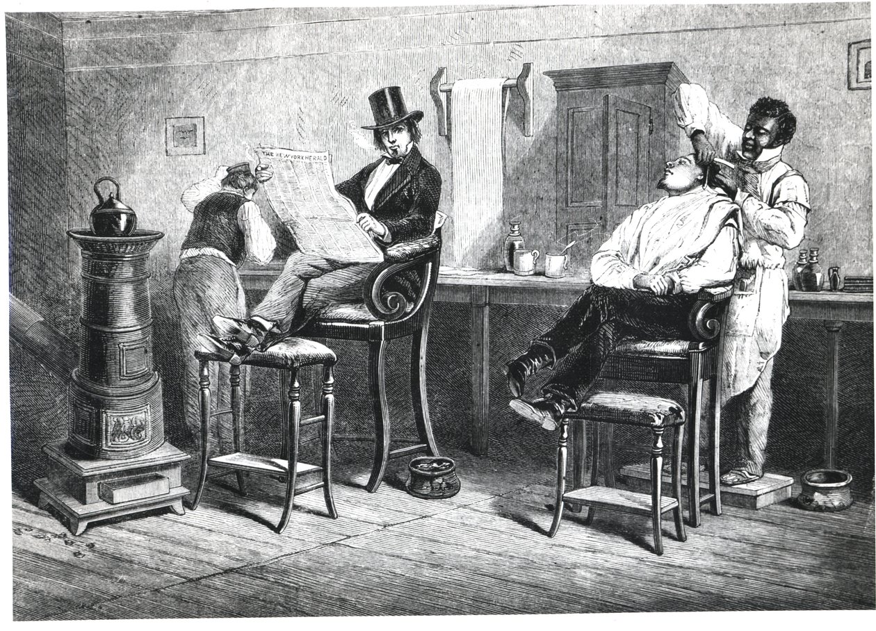A Richmond Barbers Shop, 1861 af American School