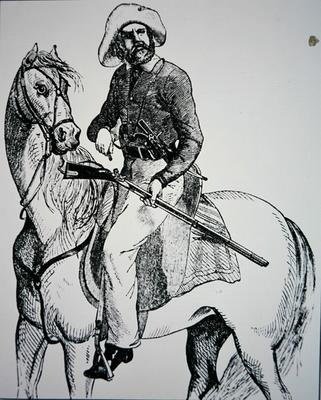 A Texas Ranger, ca. 1845 (gravering) af American School