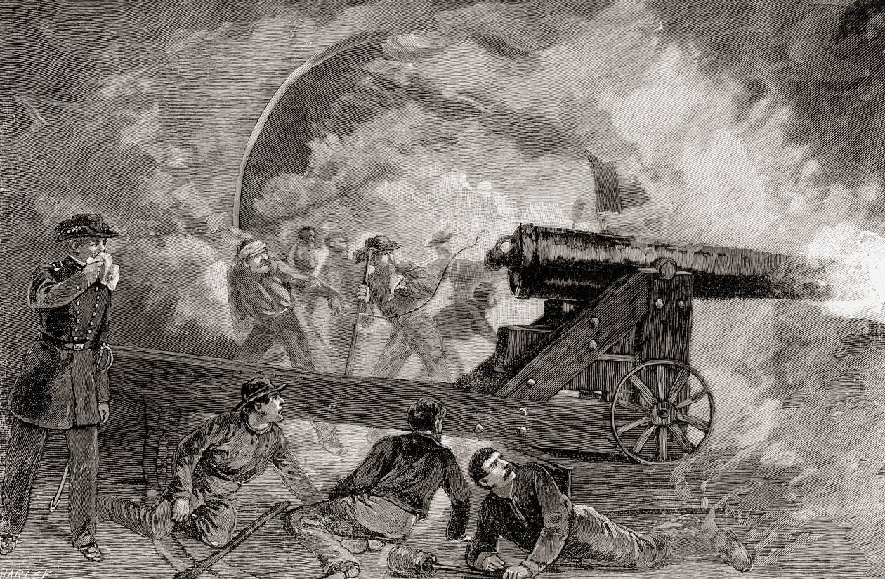 En kasemat under bombardementet ved slaget ved Fort Sumter, 12. april14 af American School