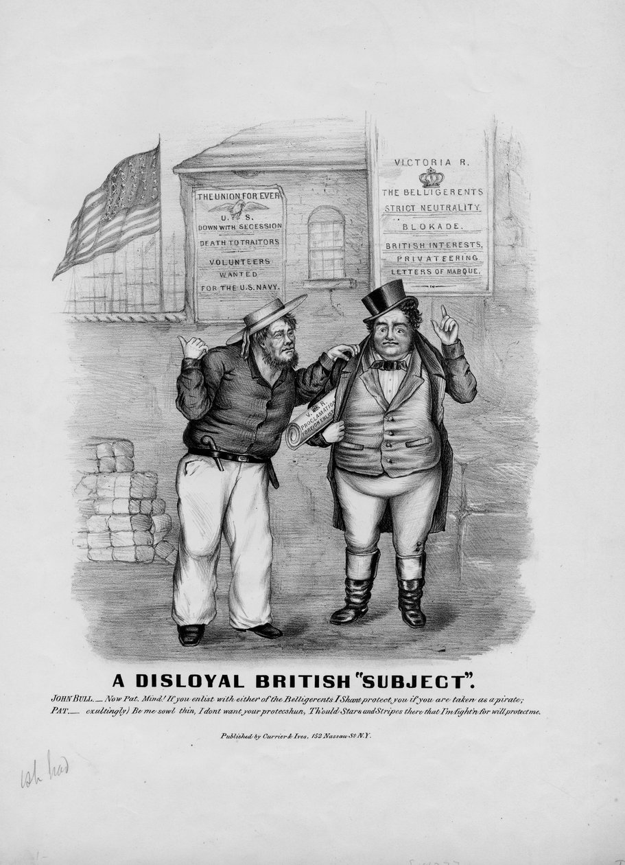 Et illoyalt britisk emne, udgivet af Currier & Ives, New York, ca. 1862 af American School