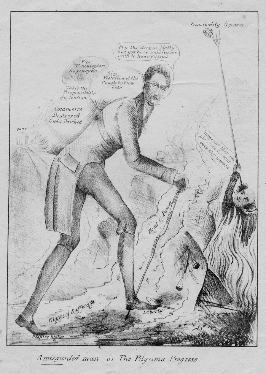En vildfaren mand, eller, Pilgrimmene fremskridt, c.1832 af American School