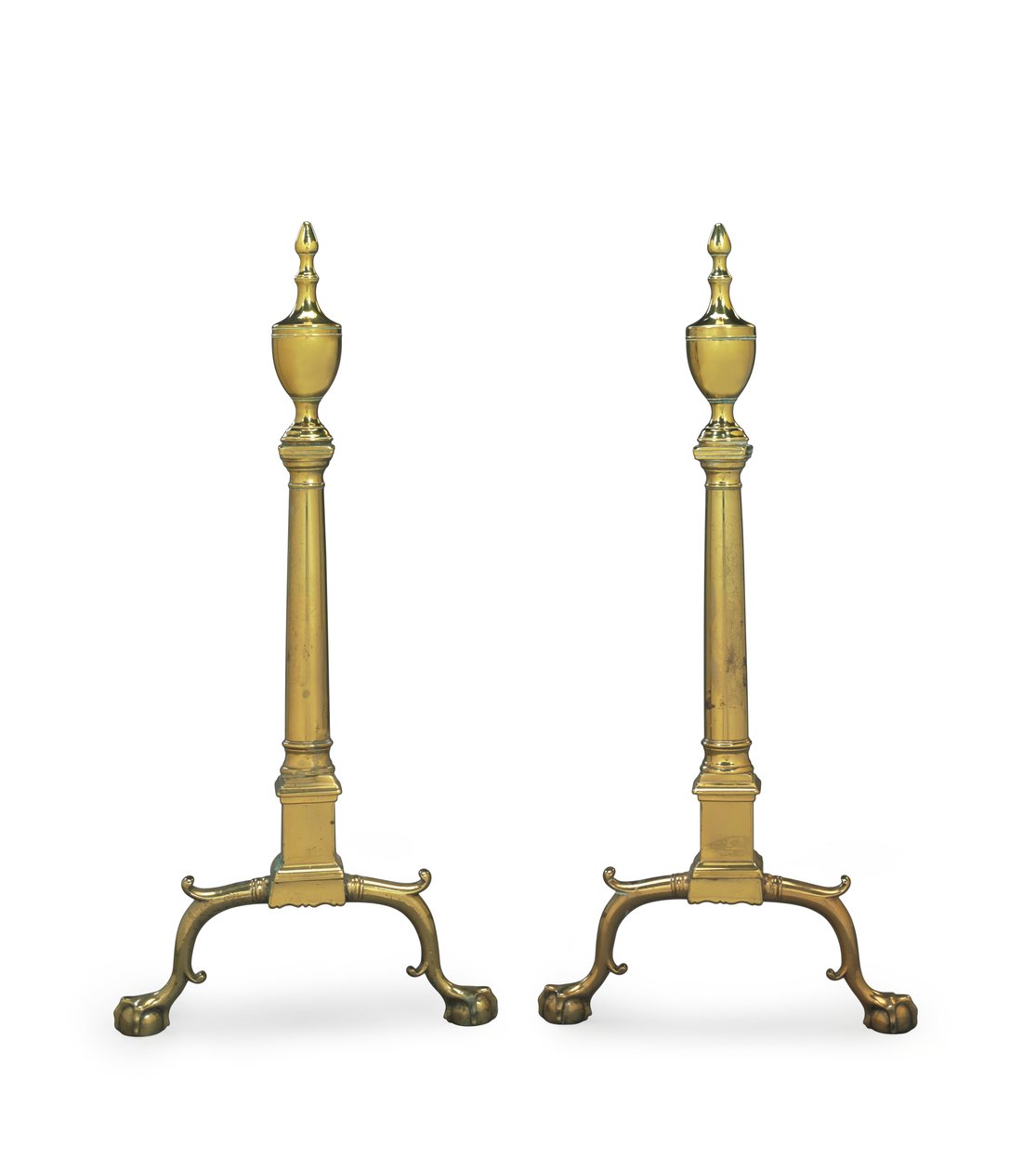 Et par Chippendale andirons, Philadelphia eller New York, 1780-1800 af American School