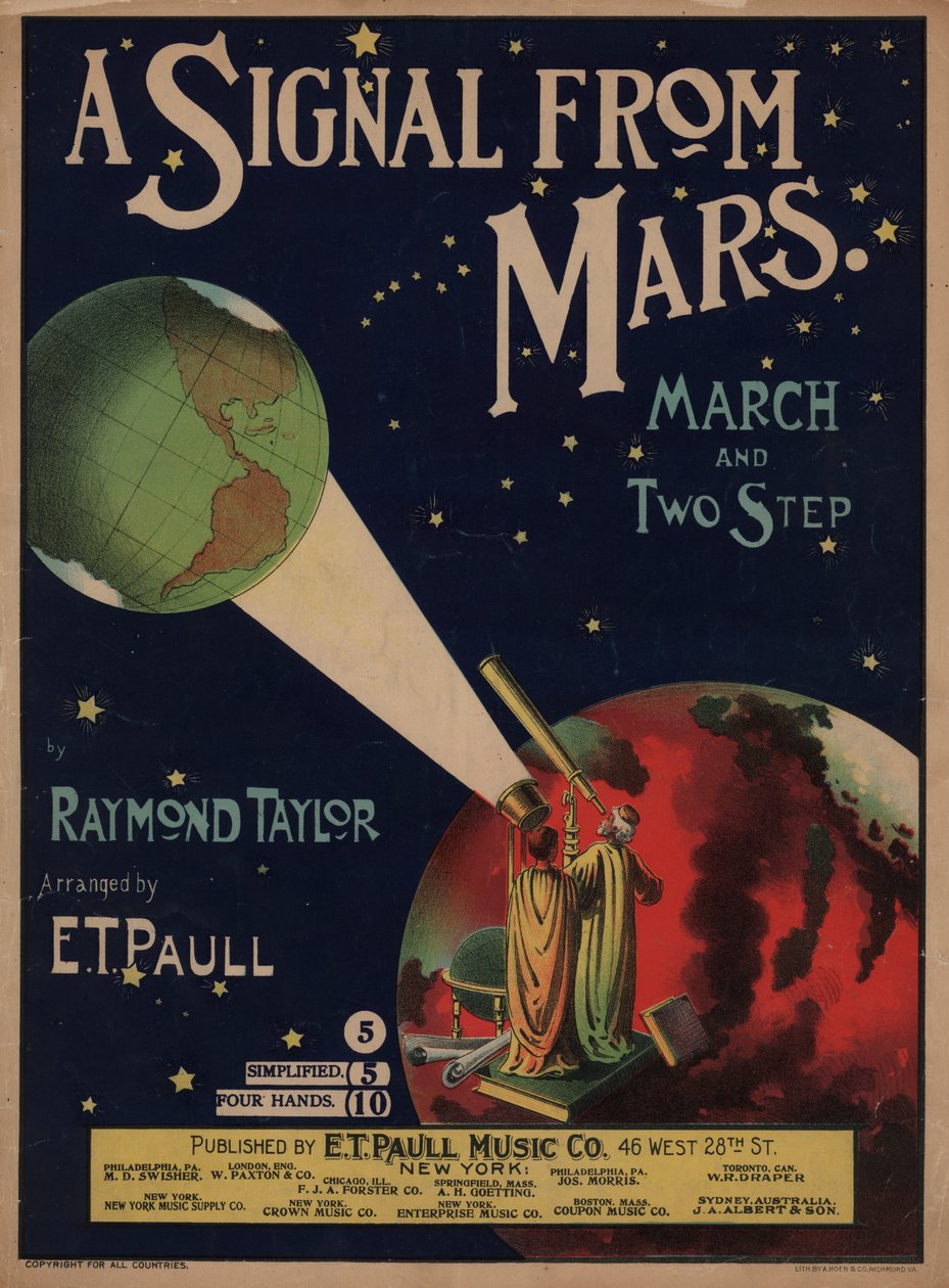 Et signal fra Mars (farvelitografi) af American School
