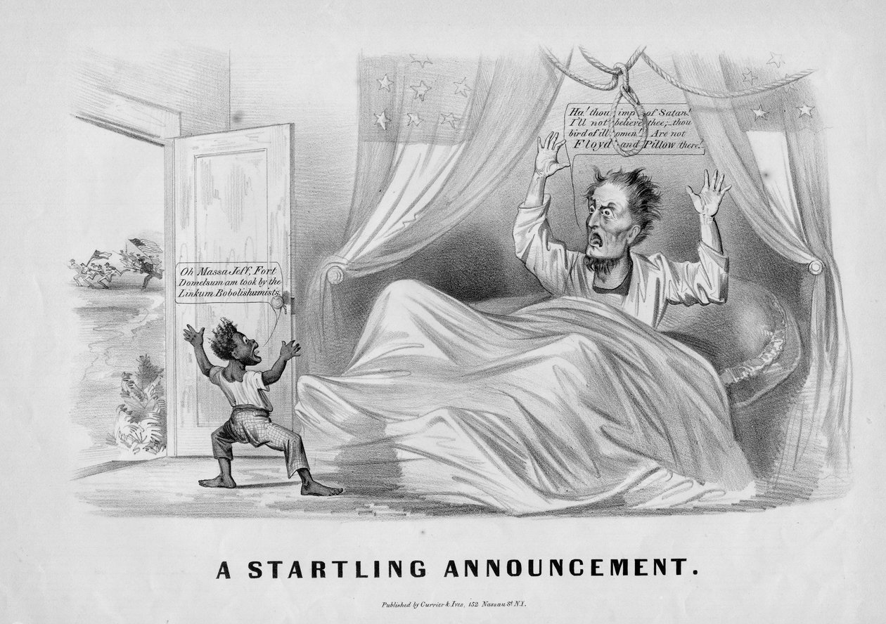 En opsigtsvækkende meddelelse, udgivet af Currier & Ives, ca. 1862 af American School