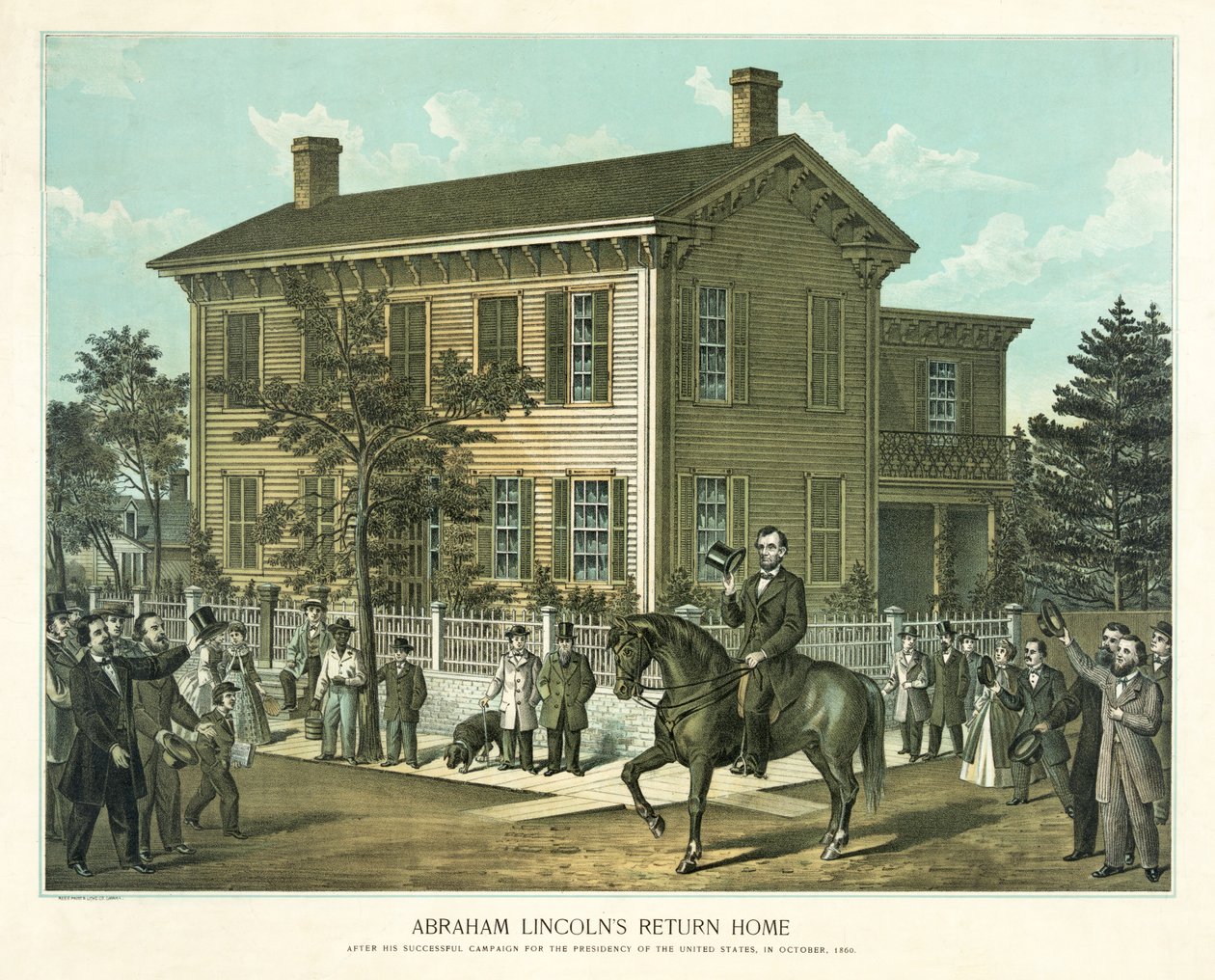 Abraham Lincolns vender hjem, ca. 1860 af American School