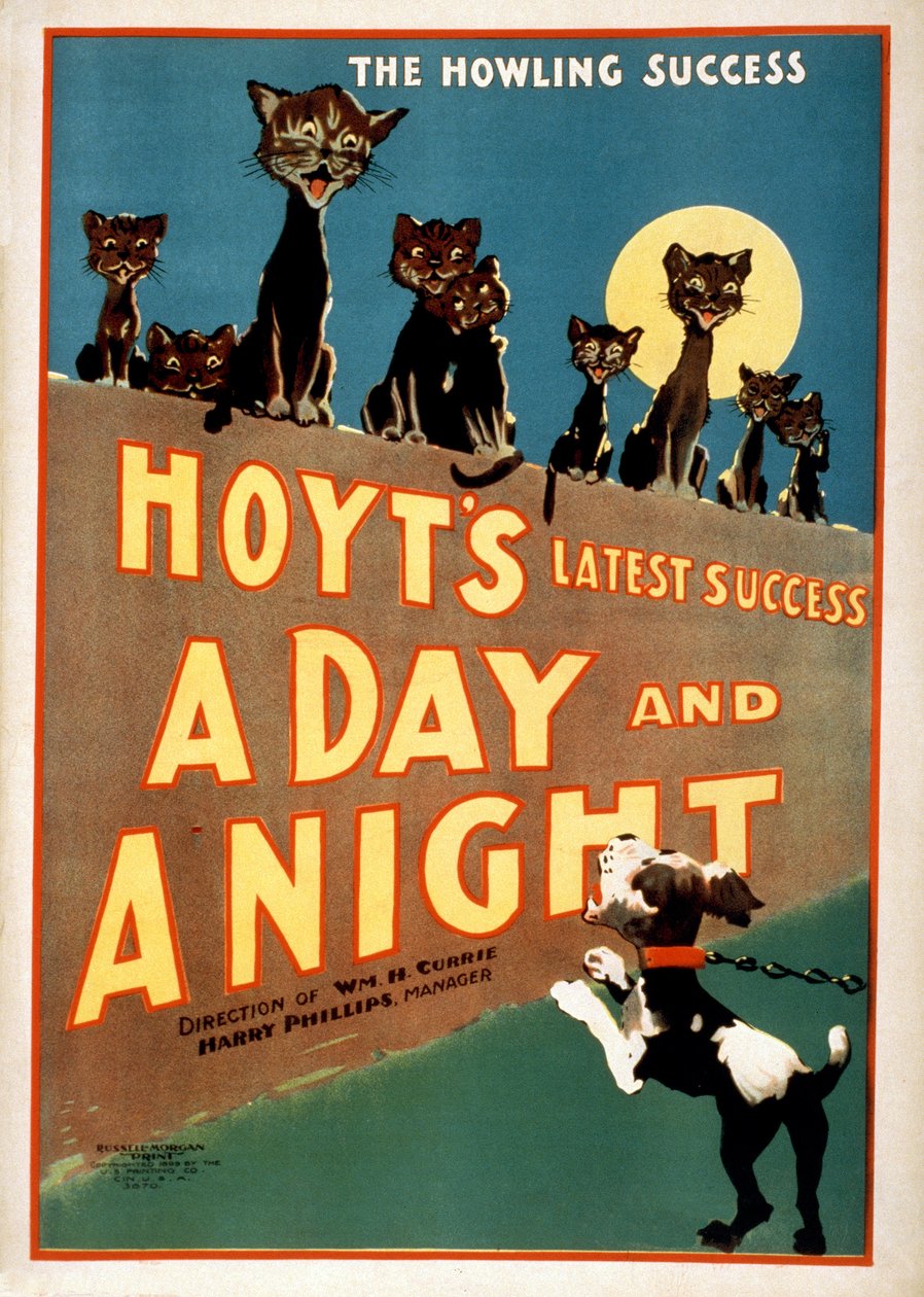 Annonce for Charles Hoyts A Day and a Night, udgivet i 1899 af American School