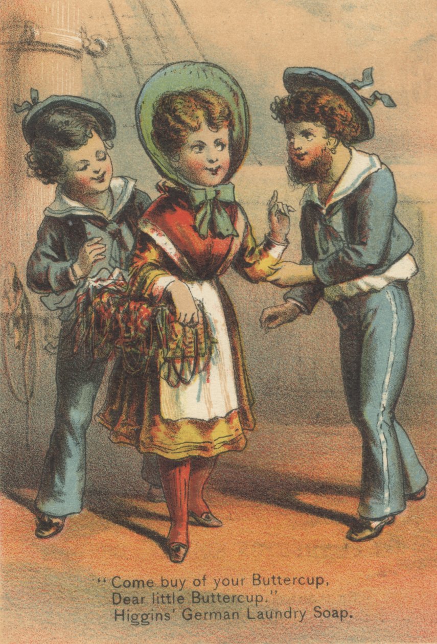 Annonce for Higgins tysk vaskesæbe, ca. 1880 af American School