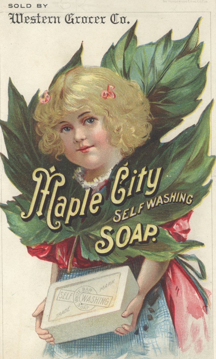 Annonce for Maple City Self Washing Soap, ca. 1880 af American School