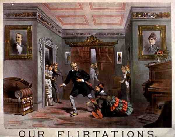 Annonce for "Our Flirtations" (farve litografi) af American School