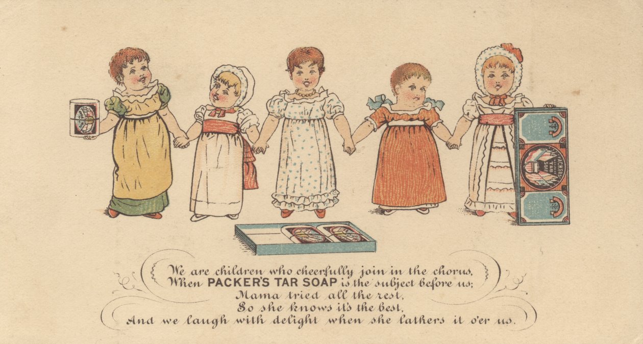 Annonce for Packers Tjæresæbe, ca. 1880 af American School