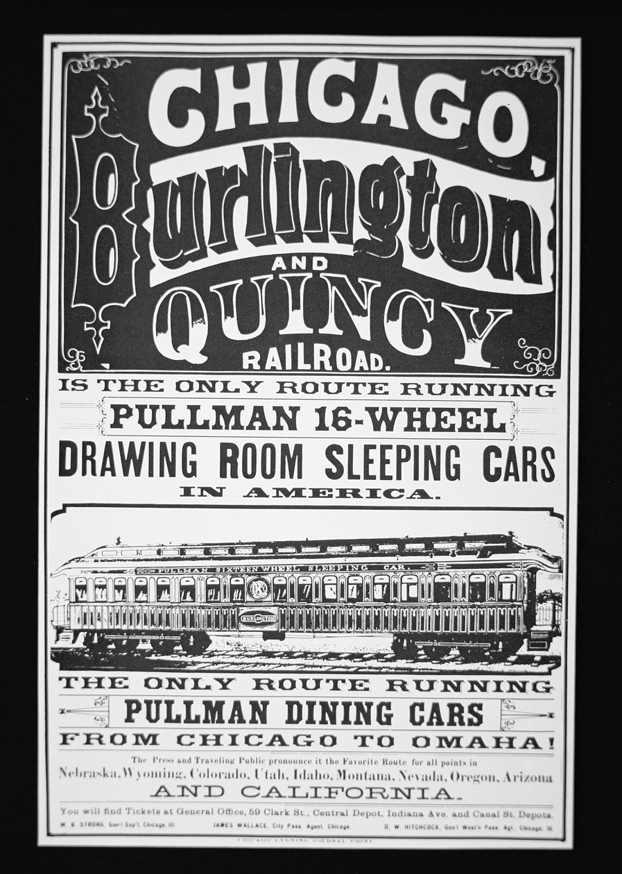 Annonce for Pullman Cars of Chicago, ca. 1875 (litho) af American School