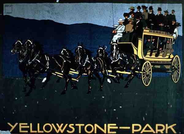Annonce for Yellowstone Park (farve litho) af American School