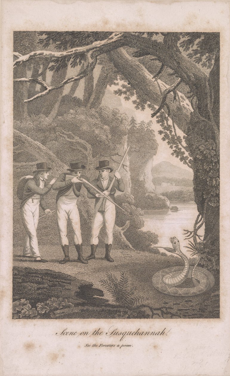Alexander Wilson og ledsagere på Susquehanna, 1809 af American School