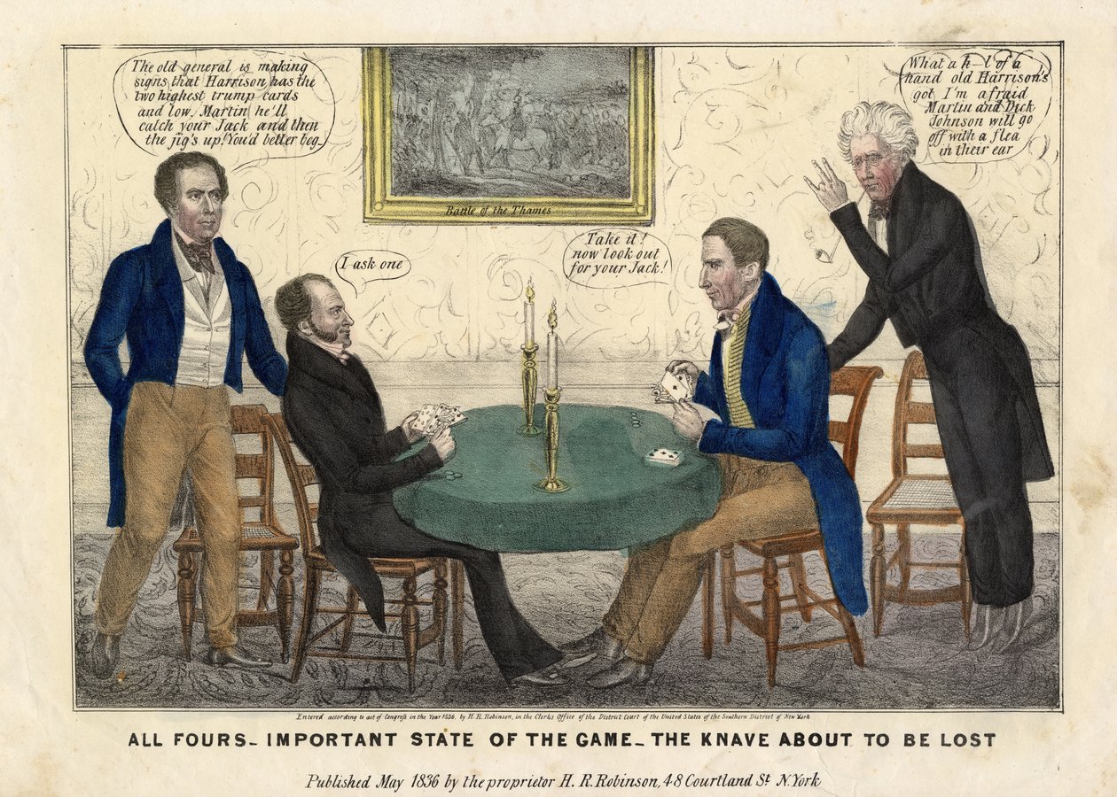 Alle fire: vigtig tilstand af spillet - knugen ved at gå tabt, 1836 af American School