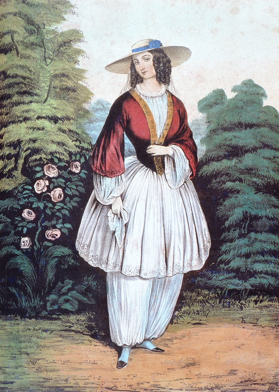 Amelia Jenks Bloomer iført 
