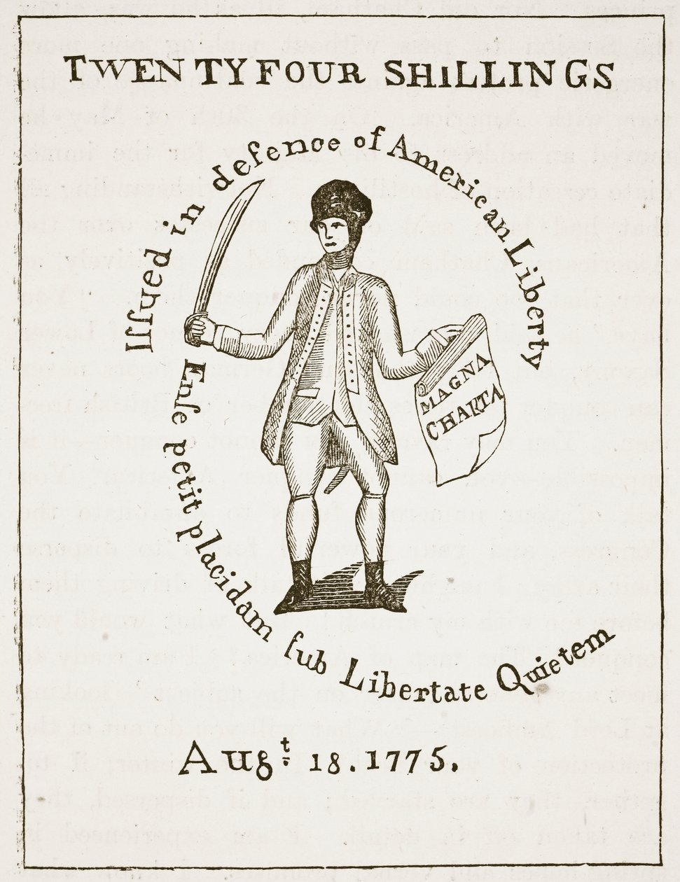 American Bill of Credit, 1775, illustration fra Cassells Illustrated History of England (sepiafoto) af American School