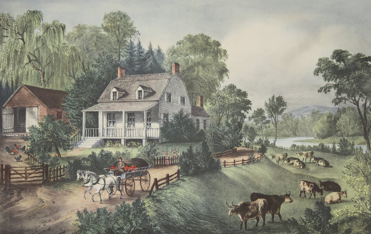 American Homestead - Sommer, udg. 1868, Currier & Ives af American School