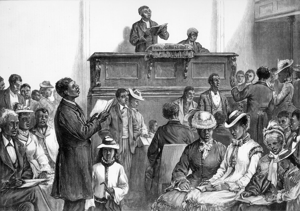 American Sketches: A Negro Congregation at Washington, fra 