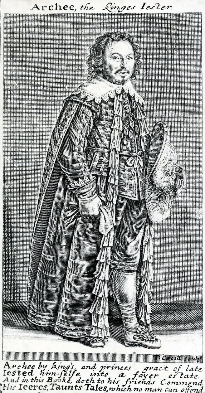 Archee, kongens nar, et portræt af Archibald Armstrong, af Thomas Cecill, 1639-1640 af American School