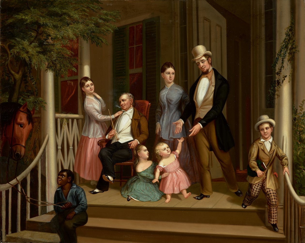 Ashe-Moses Family Group, ca. 1845 (olie på lærred) af American School