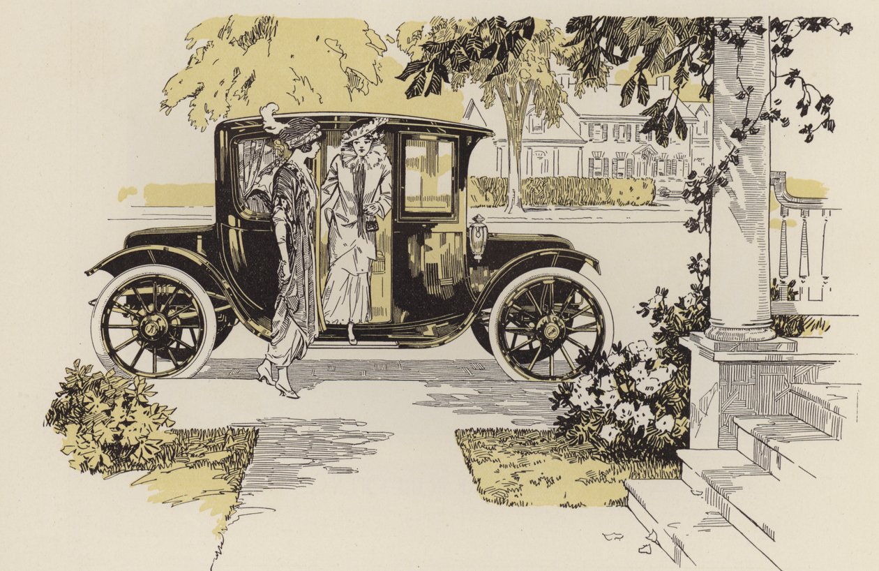 Stregillustrationer af biler, før 1. verdenskrig (litografi) af American School