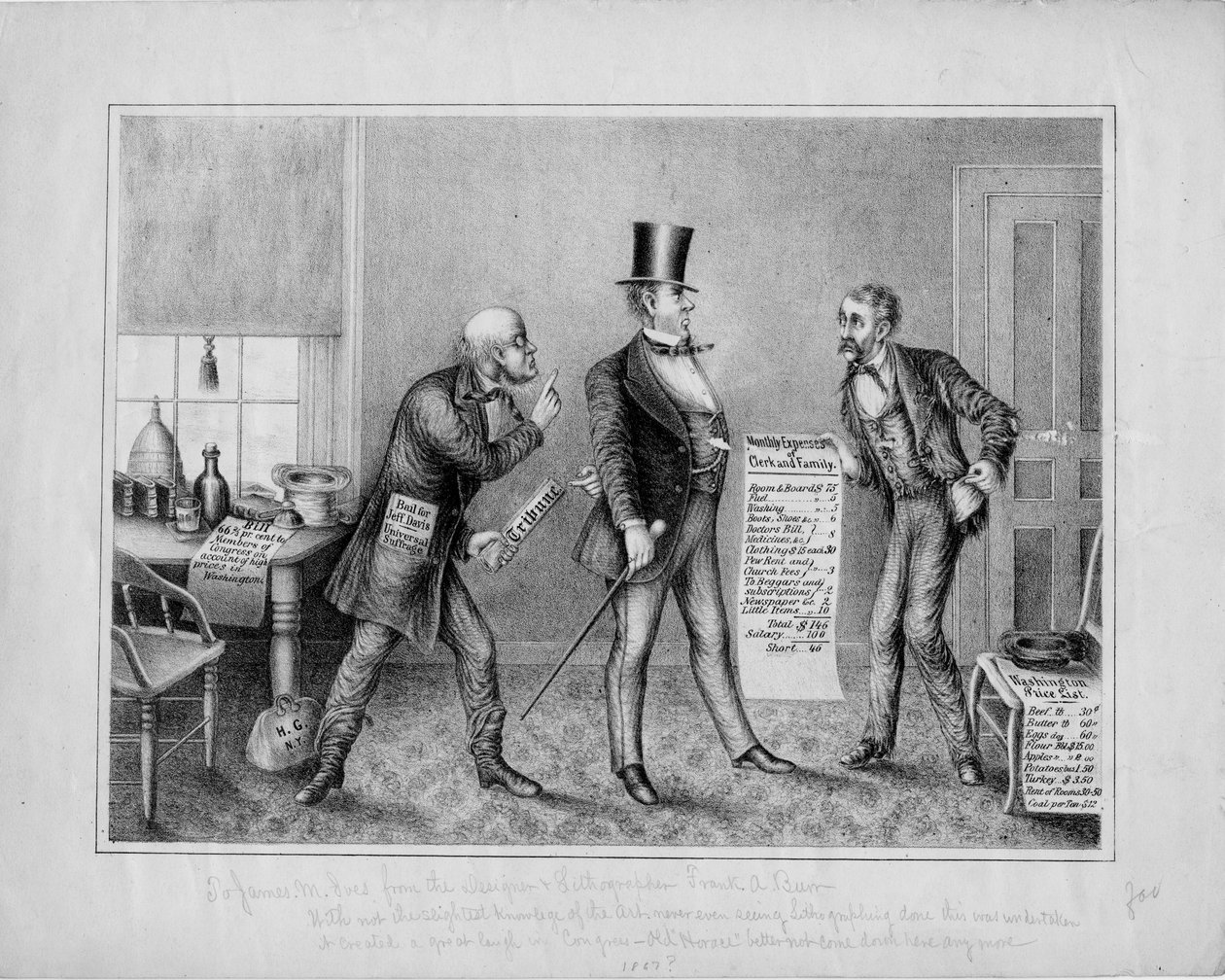 [Kaution til Jeff. Davis] udgivet af Frank A Burr, Washington DC, ca. 1867 af American School
