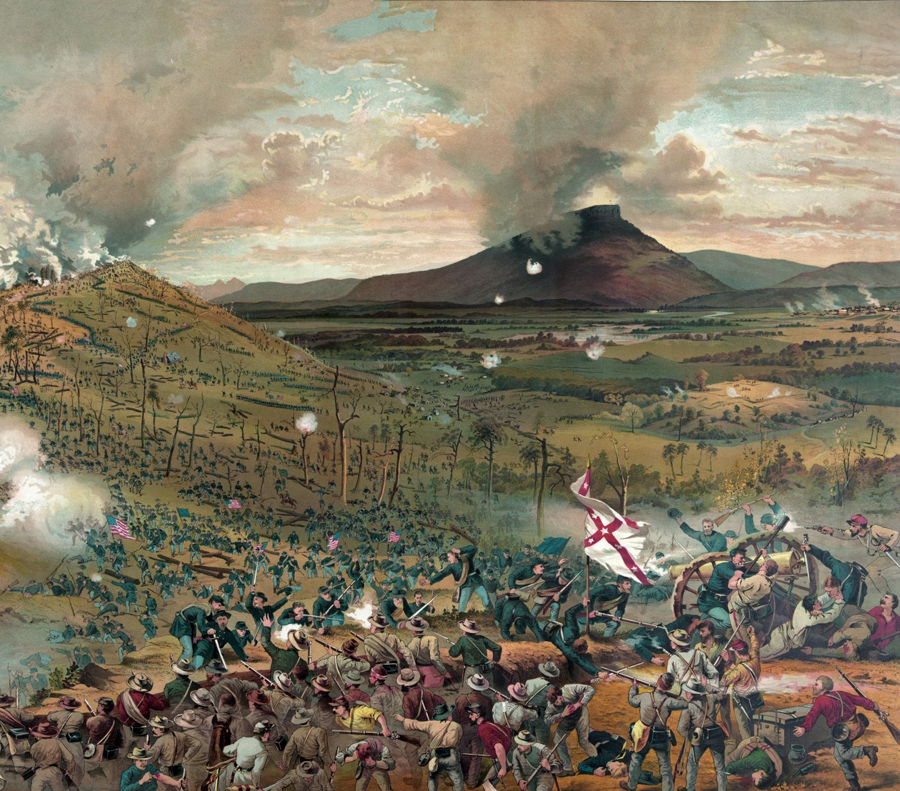 Slaget ved Mission Ridge, 25. november 1863 - præsenteret med komplimenterne ...pub. 1886. af American School