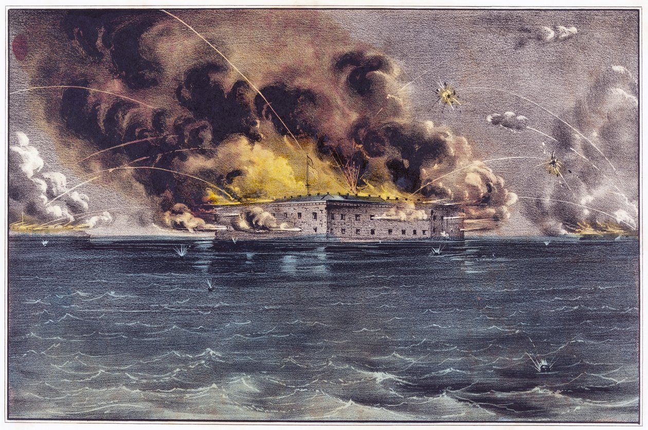 Bombardement af Fort Sumter, Charleston Harbor, 12. og 13. april 1861, udg. 1861 af American School