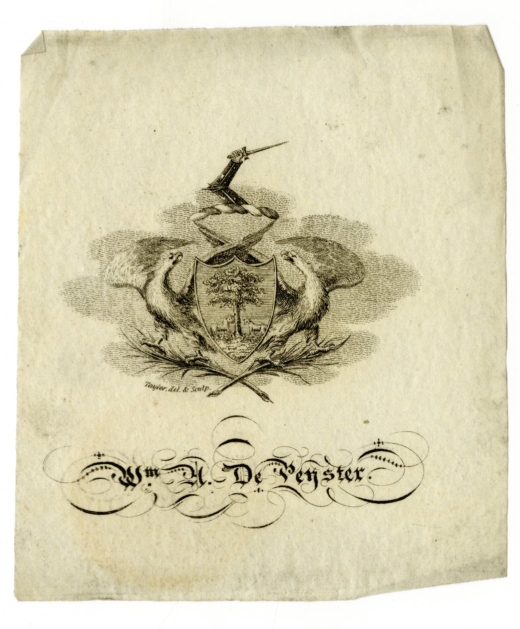 Bogplade af William Axtell De Peyster (1793-1856), ca. 1840 af American School