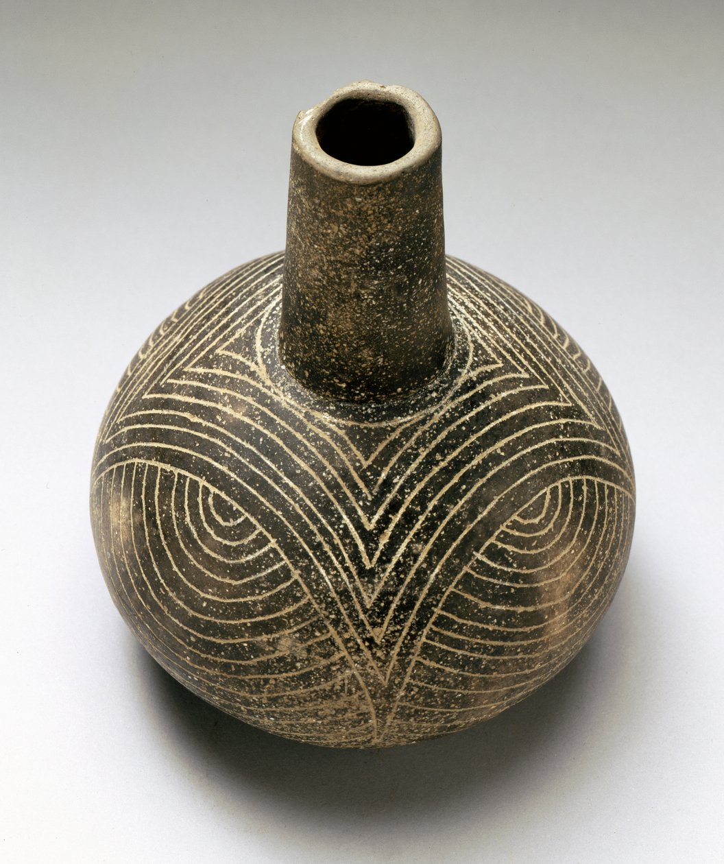 Flaske Baily graveret, Caddoan, 1200-1500 (keramik) af American School