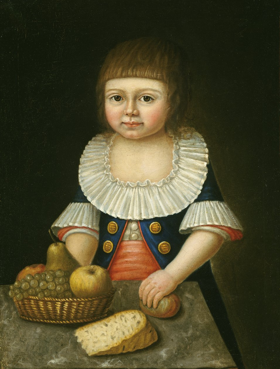 Dreng med en kurv med frugt, ca. 1790 af American School