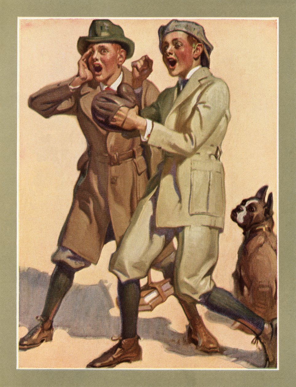 Drenge spiller street baseball i 1920
