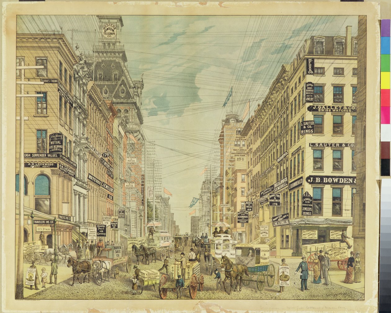 Broadway og Maiden Lane af American School
