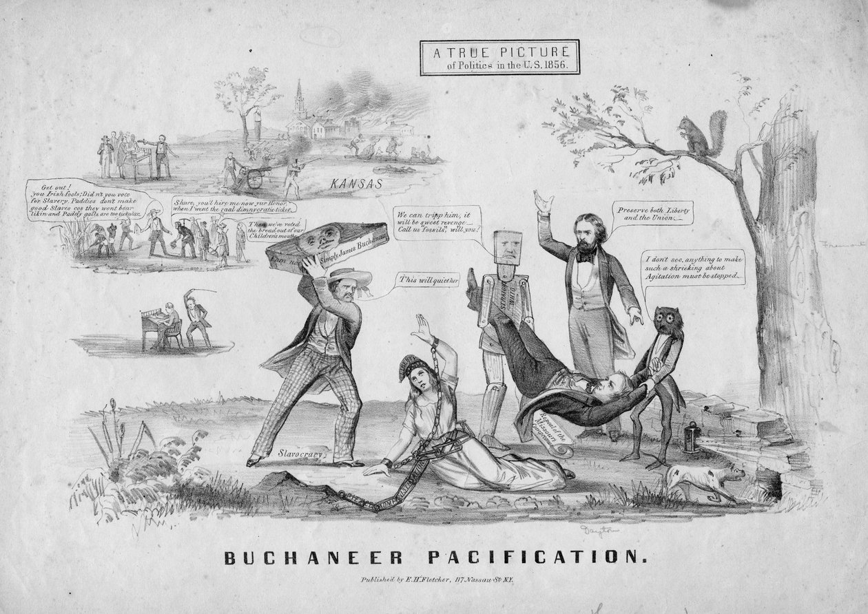 Boccaneer pacificering; udgivet af E H Fletcher, New York, ca. 1856 af American School