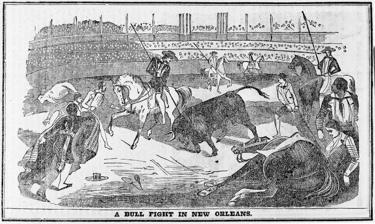 Tyrekamp i New Orleans, fra Davy Crocketts Almanack, Boston, 1849 af American School