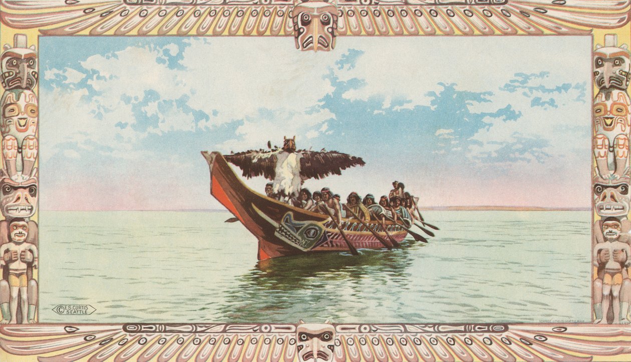Kano med Kwakiutl Brudefest af Edward S. Curtis af American School