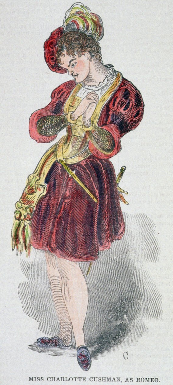 Charlotte Cushman (1816-76) i kostume som Romeo, 1851 af American School