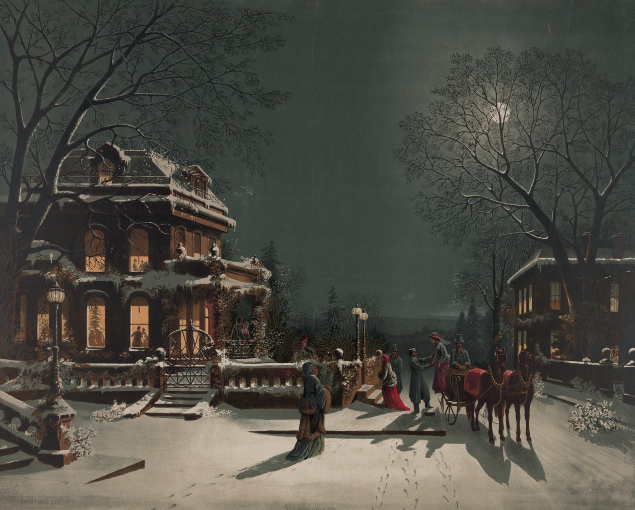 Juleaften, ca. 1890 af American School