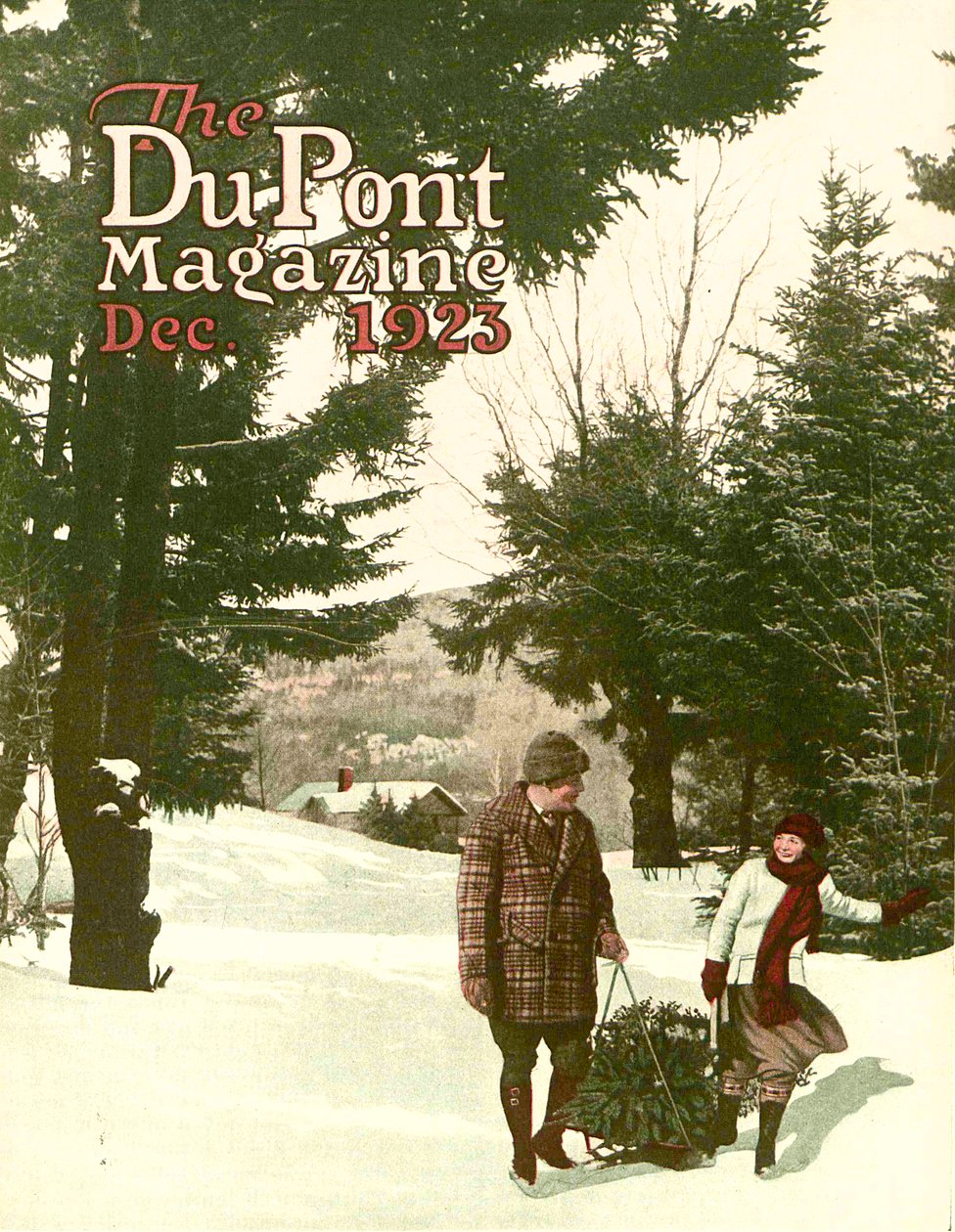 Juletræ, forside af DuPont Magazine, december 1923 af American School