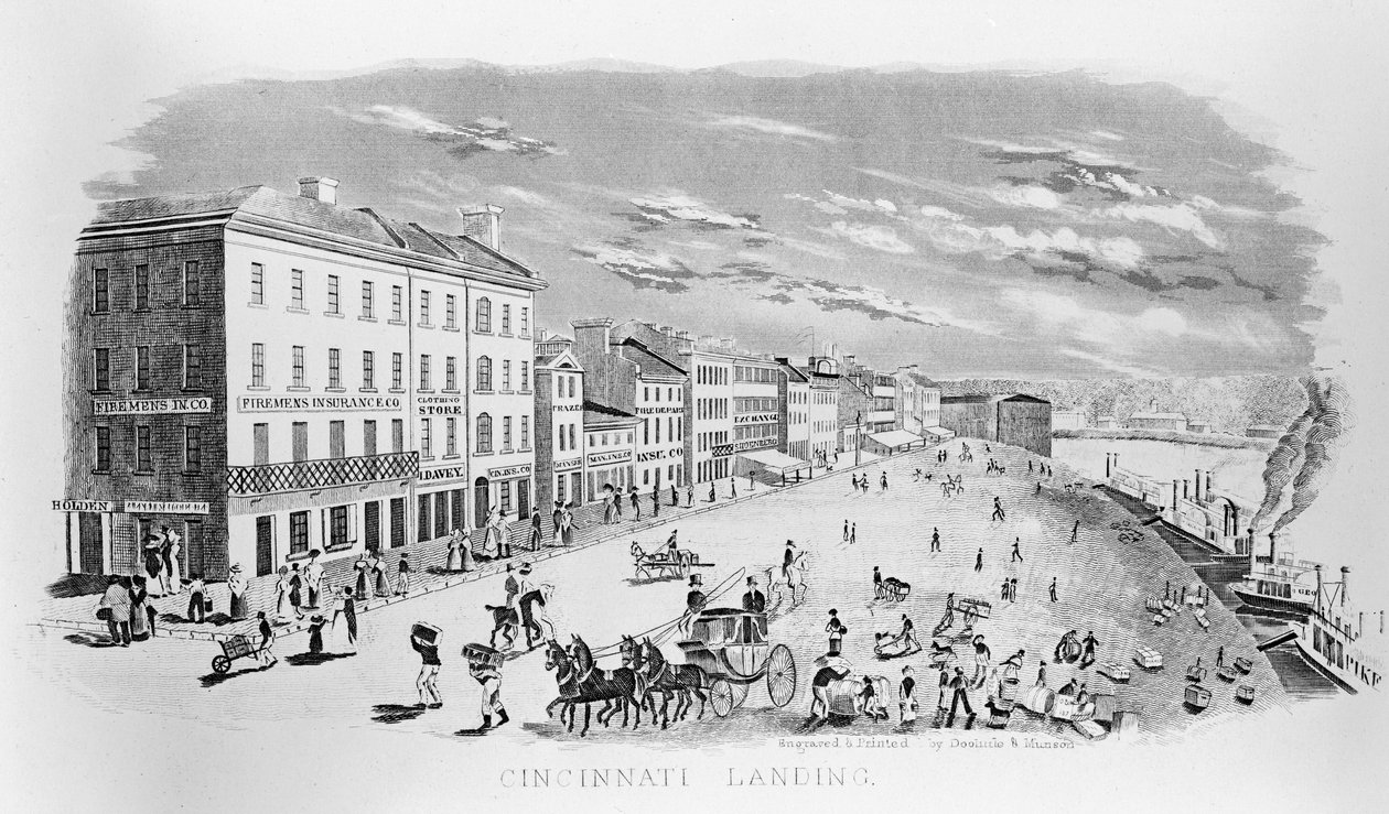 Cincinnati Landing, 1841 af American School