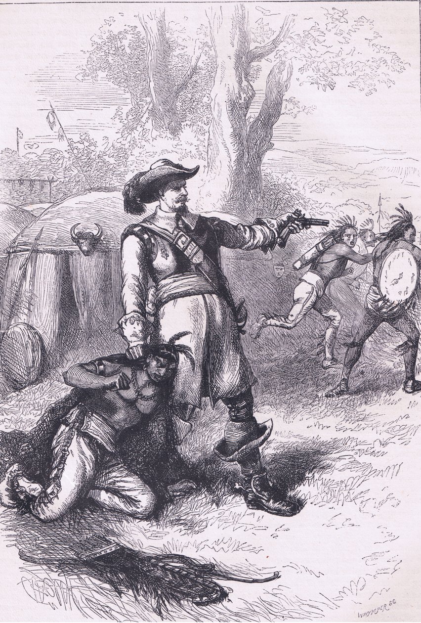 Oberst Atherton og indianerne 1661, illustration fra Cassell