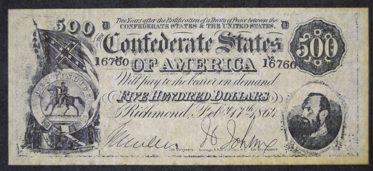 Konføderationens papirpenge (litografi) af American School