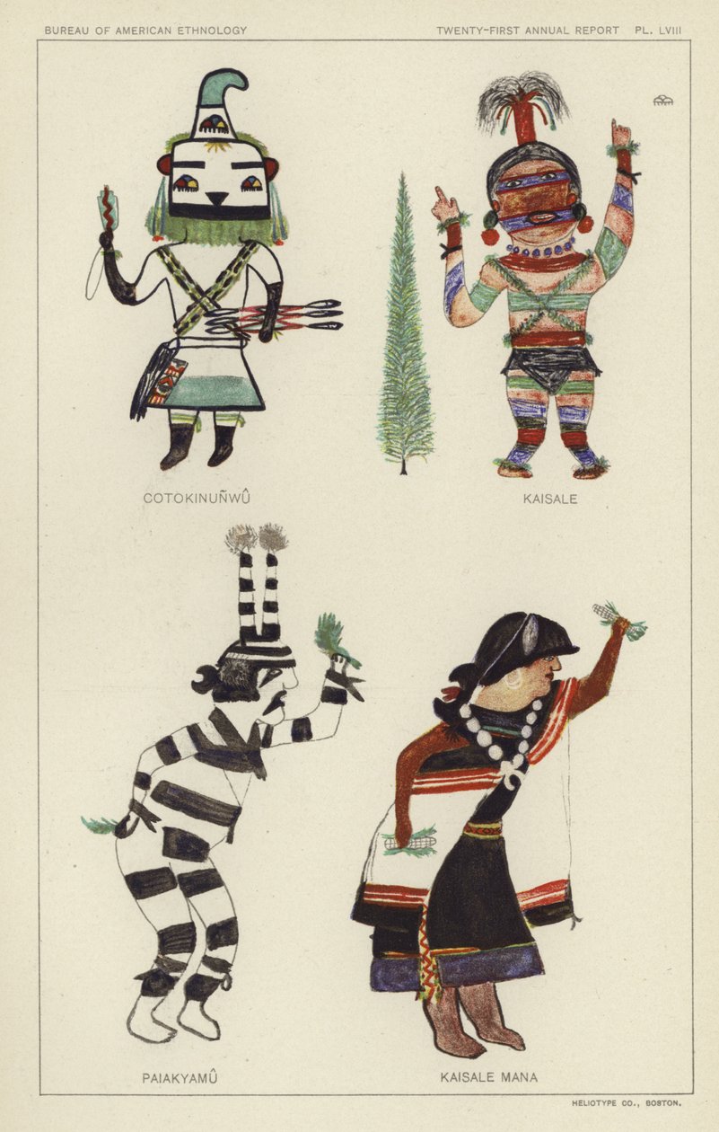 Cotokinunwu, Kaisale, Paiakyamu, Kaisale Mana (farvelitografi) af American School