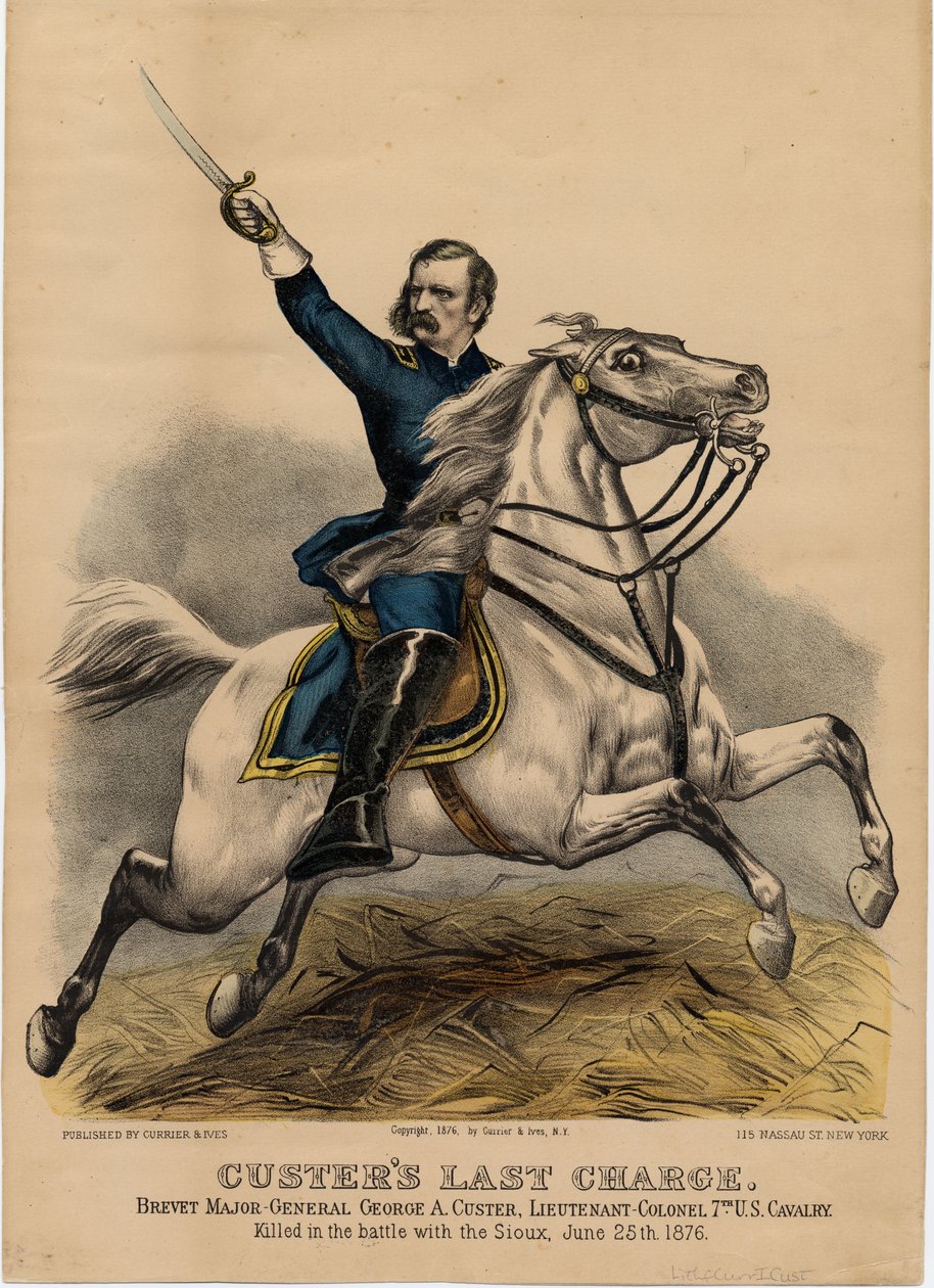 Custers sidste opladning, pub. af Currier & Ives, 1876 af American School