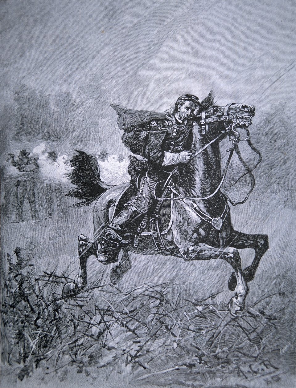 General Philip Kearneys død (1815-62) (gravering) af American School