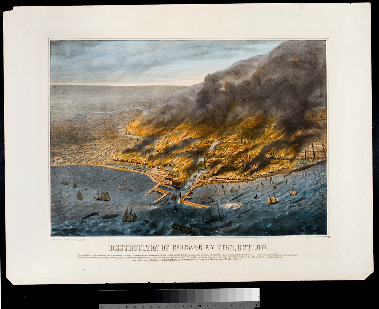Ødelæggelse af Chicago ved brand, oktober 1871 af American School