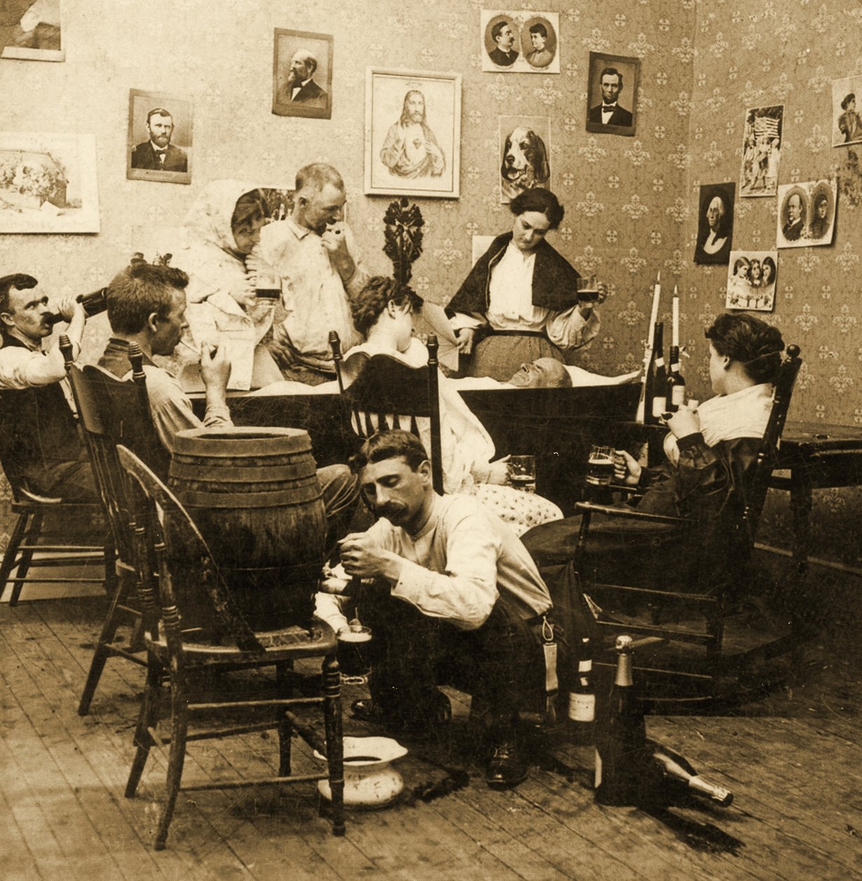 Detalje fra McCarthys Wake (del 1), 1899 (stereograf) af American School